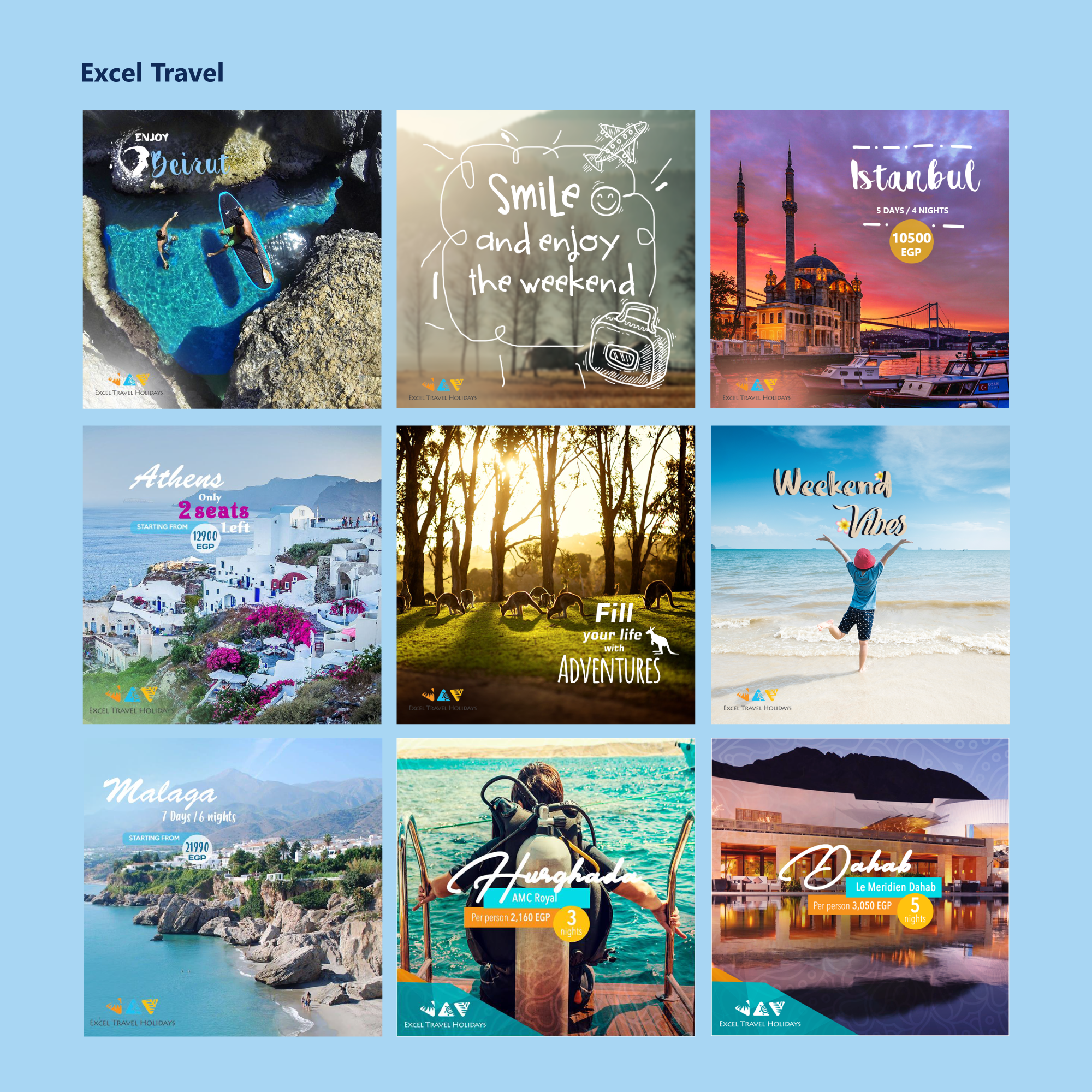 Social Media Designs For Excel Travel in 2018